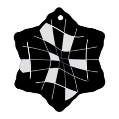 Black And White Abstract Flower Snowflake Ornament (2-side)