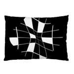 Black and white abstract flower Pillow Case (Two Sides) Front