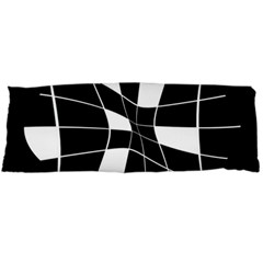 Black And White Abstract Flower Body Pillow Case (dakimakura)