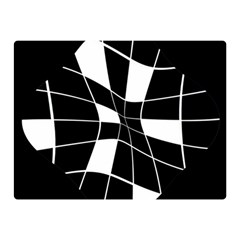 Black And White Abstract Flower Double Sided Flano Blanket (mini) 