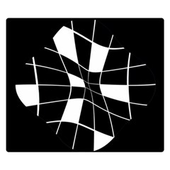 Black And White Abstract Flower Double Sided Flano Blanket (small) 