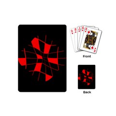 Red Abstract Flower Playing Cards (mini)  by Valentinaart