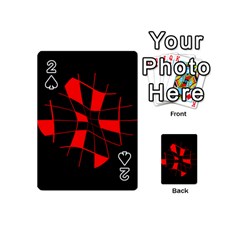 Red Abstract Flower Playing Cards 54 (mini) 