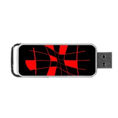 Red Abstract Flower Portable Usb Flash (two Sides) by Valentinaart