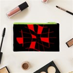 Red abstract flower Cosmetic Bag (XS) Back