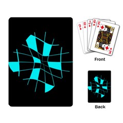 Blue Abstract Flower Playing Card