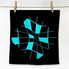 Blue Abstract Flower Face Towel