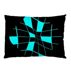 Blue Abstract Flower Pillow Case