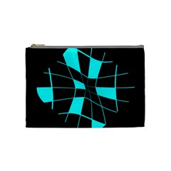 Blue Abstract Flower Cosmetic Bag (medium) 