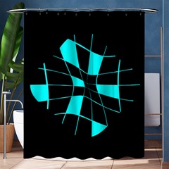 Blue Abstract Flower Shower Curtain 60  X 72  (medium) 