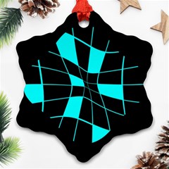 Blue Abstract Flower Ornament (snowflake) 