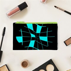 Blue Abstract Flower Cosmetic Bag (xs)