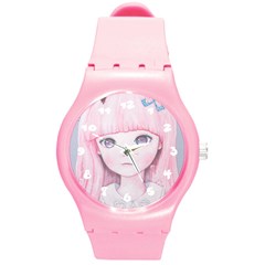 Slow Spring Round Plastic Sport Watch (m) by kaoruhasegawa