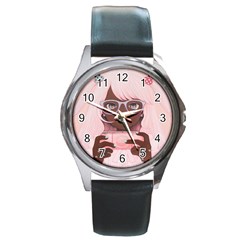 Gamergirl 3 P Round Metal Watch