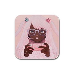 Gamergirl 3 P Rubber Square Coaster (4 Pack) 