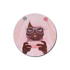 Gamergirl 3 P Rubber Coaster (round)  by kaoruhasegawa