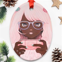 Gamergirl 3 P Oval Ornament (two Sides)