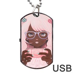 Gamergirl 3 P Dog Tag Usb Flash (one Side)