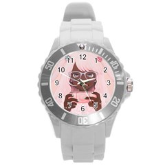 Gamergirl 3 P Round Plastic Sport Watch (l) by kaoruhasegawa