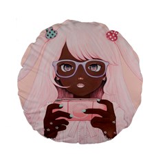 Gamergirl 3 P Standard 15  Premium Round Cushions