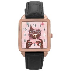 Gamergirl 3 P Rose Gold Leather Watch 