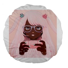 Gamergirl 3 P Large 18  Premium Flano Round Cushions