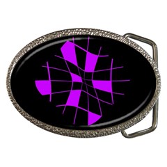 Purple Abstract Flower Belt Buckles