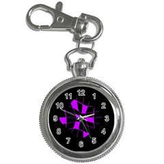 Purple Abstract Flower Key Chain Watches