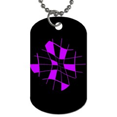 Purple Abstract Flower Dog Tag (two Sides) by Valentinaart