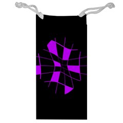 Purple Abstract Flower Jewelry Bags