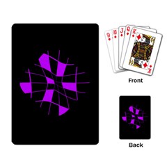 Purple Abstract Flower Playing Card