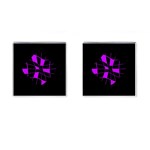 Purple abstract flower Cufflinks (Square) Front(Pair)