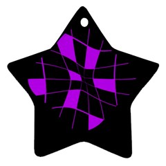 Purple Abstract Flower Star Ornament (two Sides)  by Valentinaart