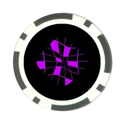 Purple Abstract Flower Poker Chip Card Guards