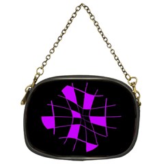 Purple Abstract Flower Chain Purses (one Side) 