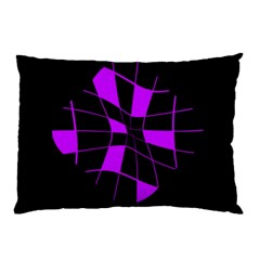 Purple Abstract Flower Pillow Case by Valentinaart