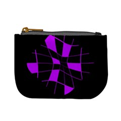 Purple Abstract Flower Mini Coin Purses