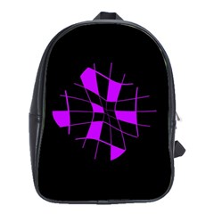 Purple Abstract Flower School Bags(large) 