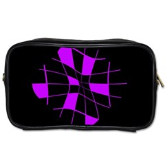 Purple Abstract Flower Toiletries Bags 2-side