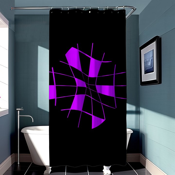 Purple abstract flower Shower Curtain 36  x 72  (Stall) 