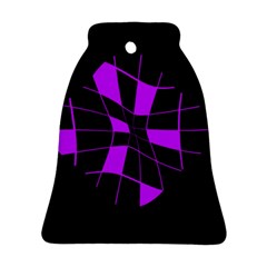 Purple Abstract Flower Bell Ornament (2 Sides)