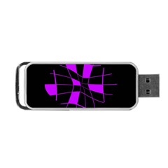 Purple Abstract Flower Portable Usb Flash (two Sides) by Valentinaart