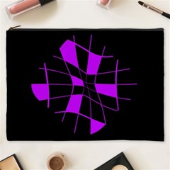 Purple Abstract Flower Cosmetic Bag (xxxl) 