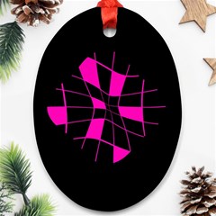 Pink Abstract Flower Ornament (oval)  by Valentinaart