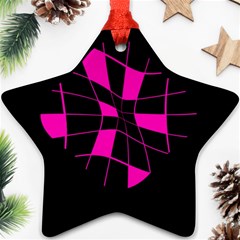 Pink Abstract Flower Ornament (star)  by Valentinaart