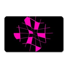 Pink Abstract Flower Magnet (rectangular)