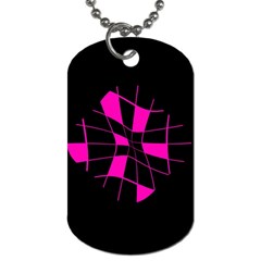 Pink Abstract Flower Dog Tag (two Sides)