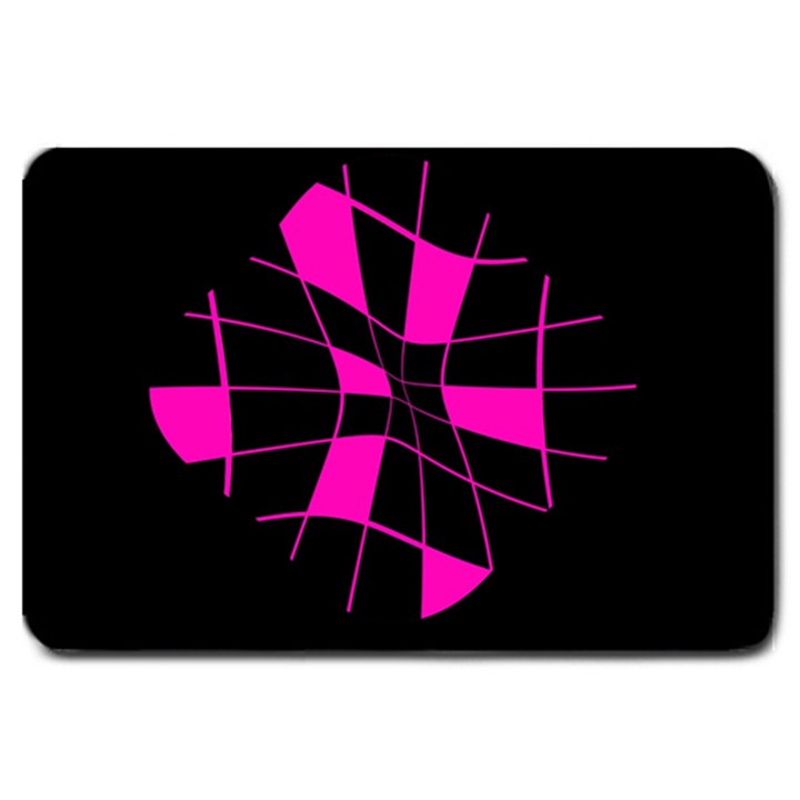 Pink abstract flower Large Doormat 