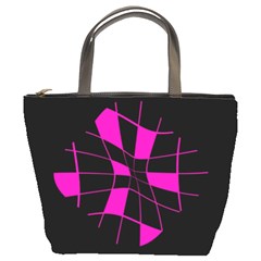 Pink Abstract Flower Bucket Bags by Valentinaart