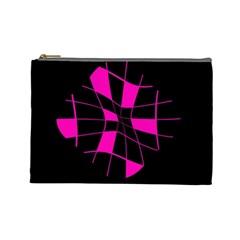 Pink Abstract Flower Cosmetic Bag (large) 